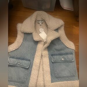 Jason Wu Kids Blue and Cream Sherpa Vest